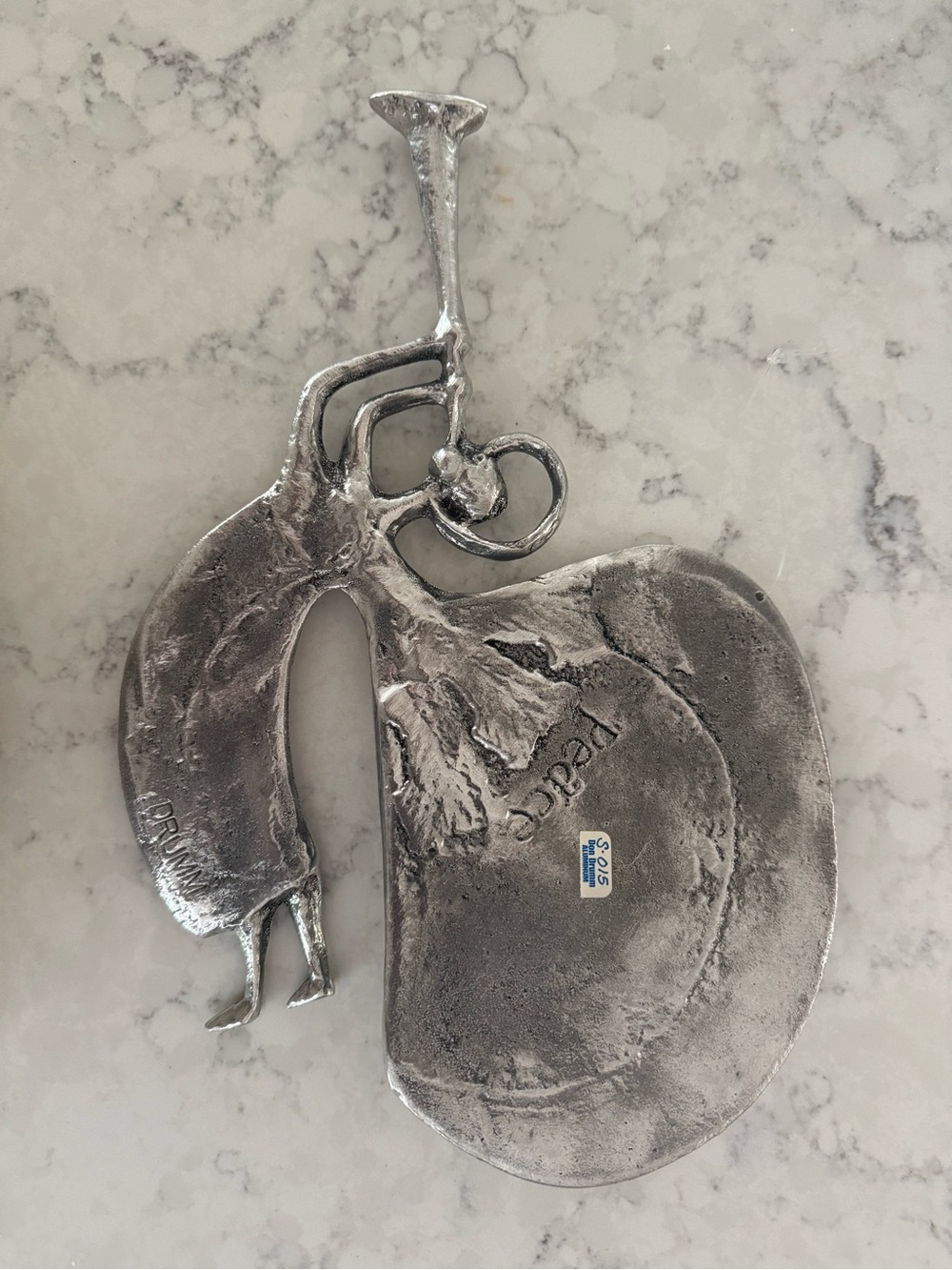 Don Drumm Peach Angel Aluminum Sculpture / Wall Hanging